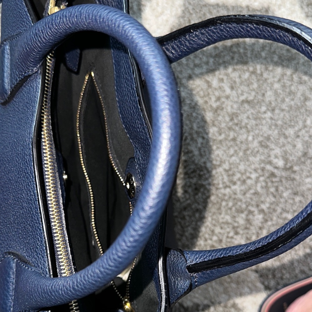 Burberry Navy Blue Leather Tote - Picture 12 of 12